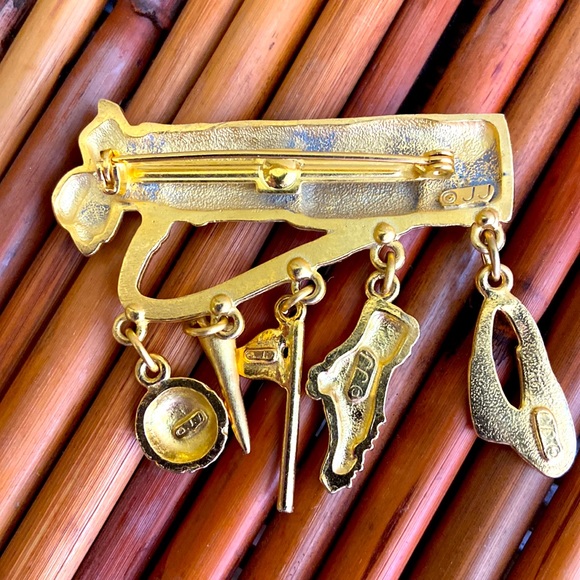 Vintage 80s Signed JJ Jonette Golf Clubs Broach - Picture 3 of 3